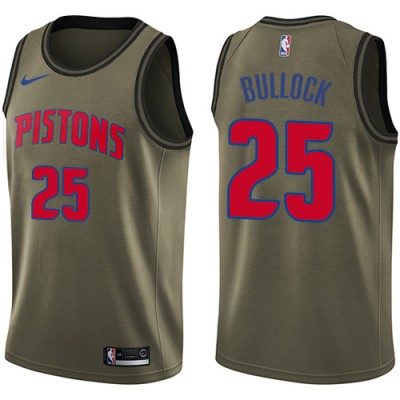 Nike Detroit Pistons #25 Reggie Bullock Green NBA Swingman Salute to Service Jersey Men's